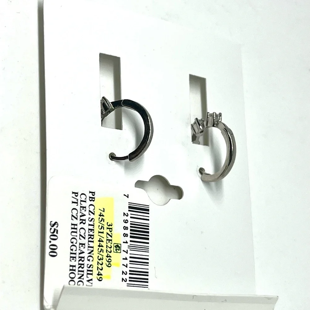 Gianni Bernini Sterling Silver CZ Earrings NWT